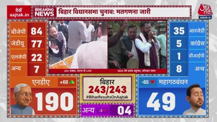 ब‍िहार में NDA को भारी बढ़त, BJP कार्यालय पहुंचे कार्यकर्ता में द‍िखा जोश