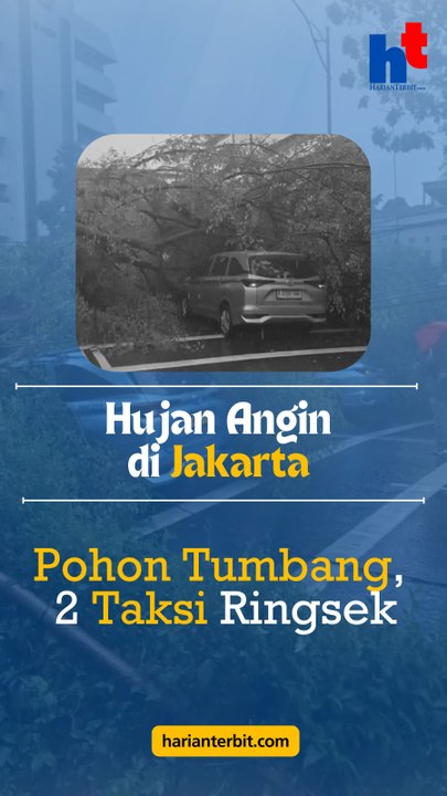 Hujan Angin di Jakarta  Pohon Tumbang, 2 Taksi Ringsek!!