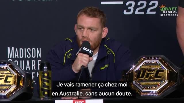 UFC 322 - Della Maddalena : Je vais ramener cette ceinture chez moi en Australie