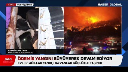 İzmir'de alevlerle mücadele devam ediyor: Haber Global ekibi son durumu görüntüledi