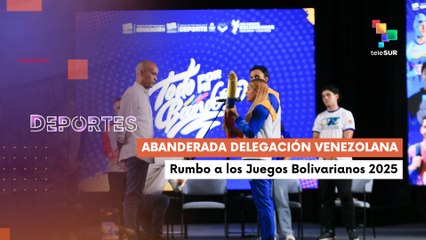Abanderada delegacion venezolana para Juegos Bolivarianos Ayacucho