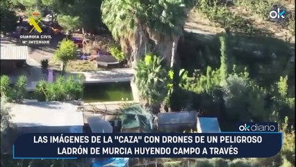 Las imágenes de la "caza" con drones de un peligroso ladrón de Murcia huyendo campo a través