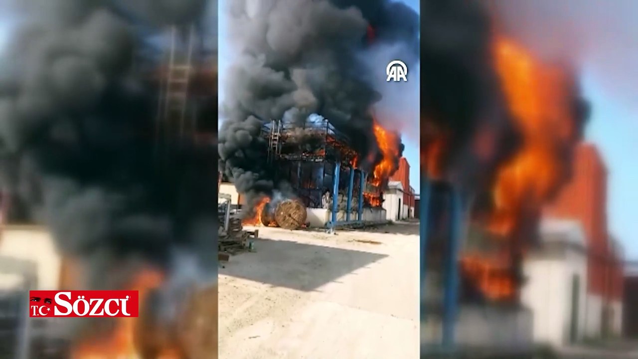 Salça fabrikasında çıkan yangın söndürüldü