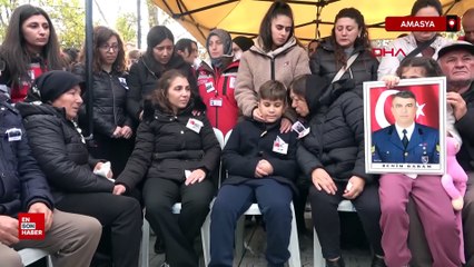 Amasya'da şehit astsubayın eşinden oğluna: Senin baban kahraman