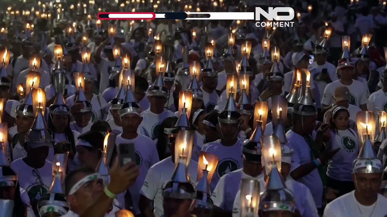 Rubber tappers march in Belem to call for an end to deforestation at COP30