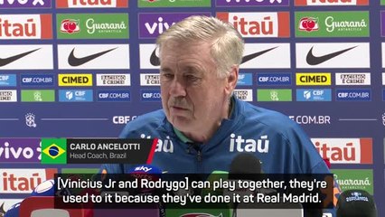 Ancelotti adamant Vinicius Jr & Rodrygo can co-exist for Brazil