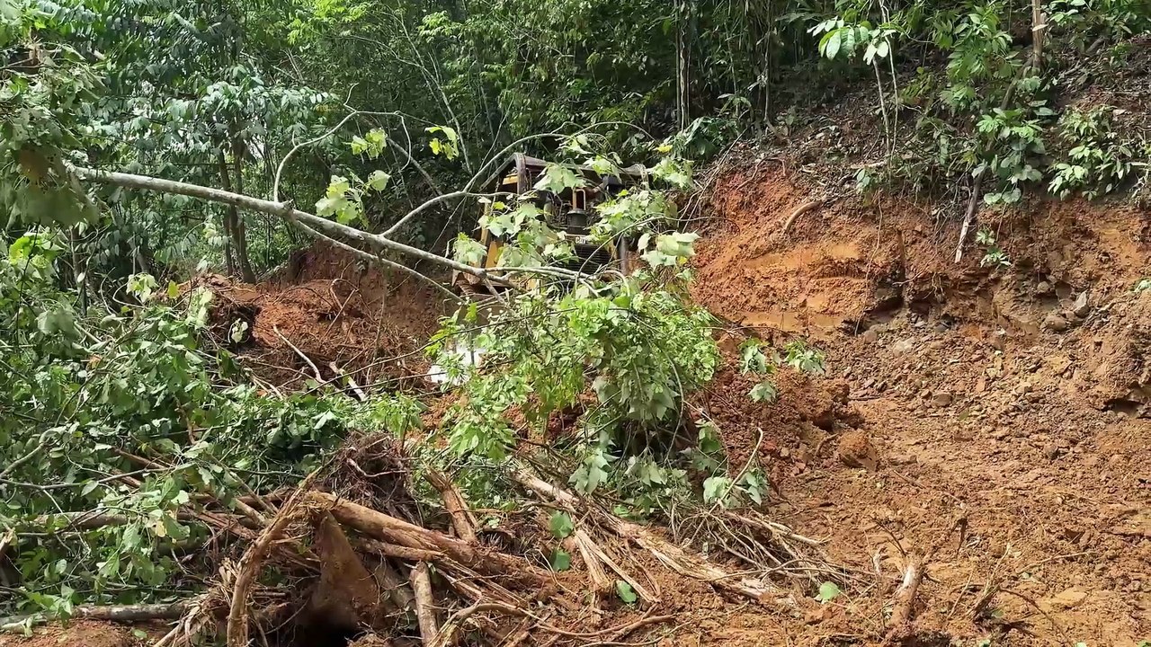Tidying Up Plantation Roads Bulldozer D6R XL Proves Its Capability on the Road