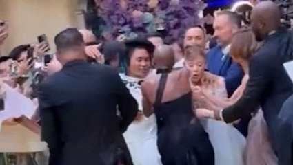 Watch: Fan jumps barrier and lunges at Ariana Grande on Wicked: For Good red carpet