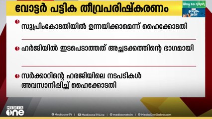 കേരളത്തിൽ SIR നടപ്പാക്കുന്നത് നീട്ടിവെക്കണമെന്ന ആവശ്യം സുപ്രിംകോടതിയില്‍ ഉന്നയിക്കാമെന്ന് ഹൈക്കോടതി