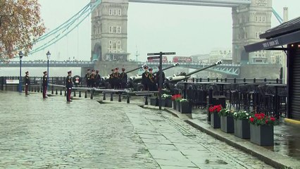 Royal Gun Salute at Tower of London for King's birthday