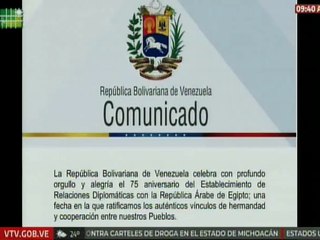 Venezuela celebra el 75 aniversario de establecimiento de relaciones diplomáticas con Egipto