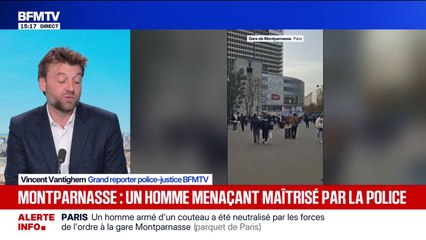 Un homme exhibe un couteau à la gare Montparnasse à Paris, un policier ouvre le feu