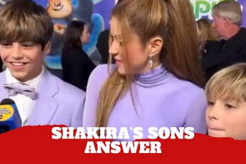 Shakira's sons give cluth answer to interviewer with their answer on the red carpet.