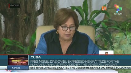 Cuban pres. expressed his gratitude for the humanitarian aid provided by the Venezuelan govt.