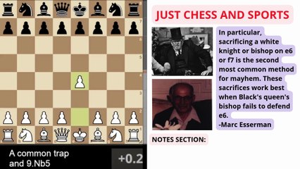 Smith-Morra Gambit. A common trap and 9.Nb5