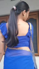 beautiful girl in blue 💙 saree