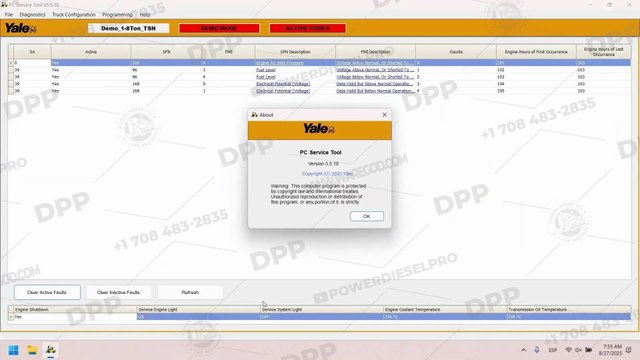 EXPLORING YALE PC SERVICE TOOL 5.5.18 ORIGINAL ACTIVATION ON DIESEL POWER PRO