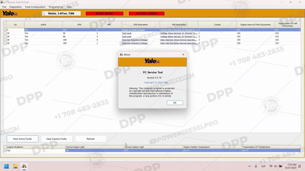 EXPLORING YALE PC SERVICE TOOL 5.5.18 ORIGINAL...