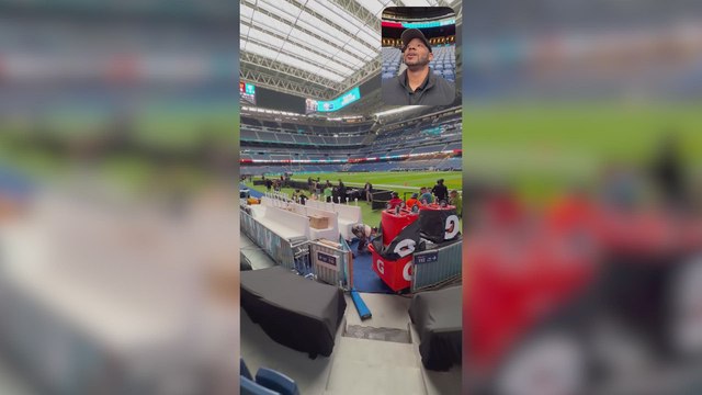 Un periodista americano se queda sin palabras al ver el Bernabeu antes del partido de la NFL