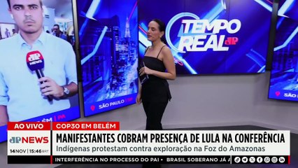 COP30: Manifestantes cobram presença de Lula na conferência e protestam contra Foz do Amazonas