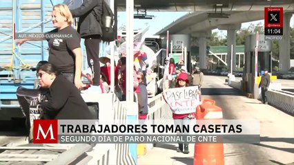 CNTE bloquea casetas pero permite paso libre a civiles