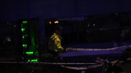 Police in Stockholm cordon off bus involved in deadly crash