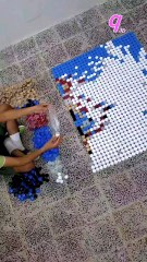 INSANE! Gojo Satoru 3D Art Made from 1,872 Bottle Caps 🤯How realistic does it look in 3D? 👀 Full version on my channel. #bottlecapsart #gojosatoru #3dartwork #qamhani