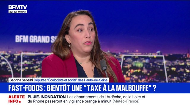 Une taxe pour les fast-foods: Le but, c'est d'alerter aujourd'hui sur la malbouffe et son augmentation en France, explique Sabrina Sebaihi, députée (Écologiste et social)