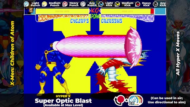 ALL SUPER MOVES TUTORIAL - X-Men: Children of the Atom (XCOTA)