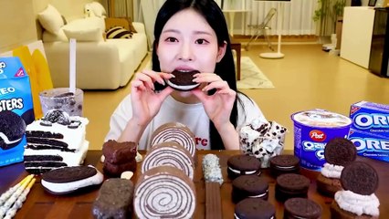 ASMR MUKBANG  Oreo Desserts Party! Oreo Chocolate Cake, Ice Cream, Cookie and Macaron EATING