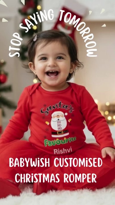 Cutest Christmas Outfit! 🎄 Personalized Red Tutu Romper for Baby Girls | Custom Name & Size on Amazon