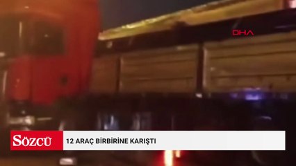 12 araç birbirine karıştı: 13 yaralı