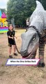 She Tried to Walk the Dino… Then It Looked at Her and She Ran!|| Heartsome 💖
