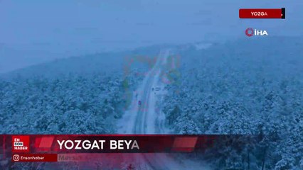 Yozgat'ta mevsimin ilk kar yağışının görüldü