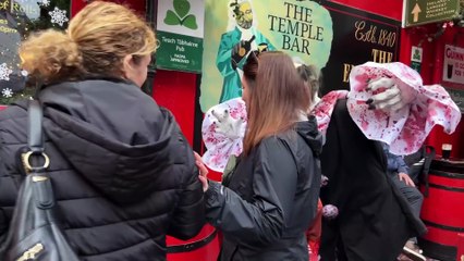 Crazy clown in the city prank