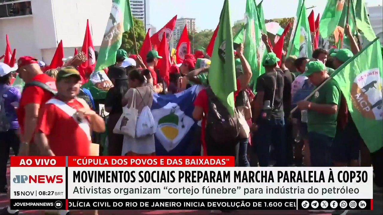 COP30: movimentos sociais preparam marcha paralela