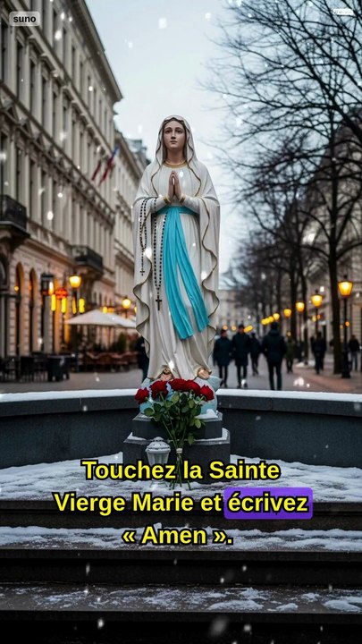Touchez la Sainte Vierge Marie et écrivez « Amen ».