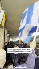 I tifosi della Spal in treno verso Rovigo