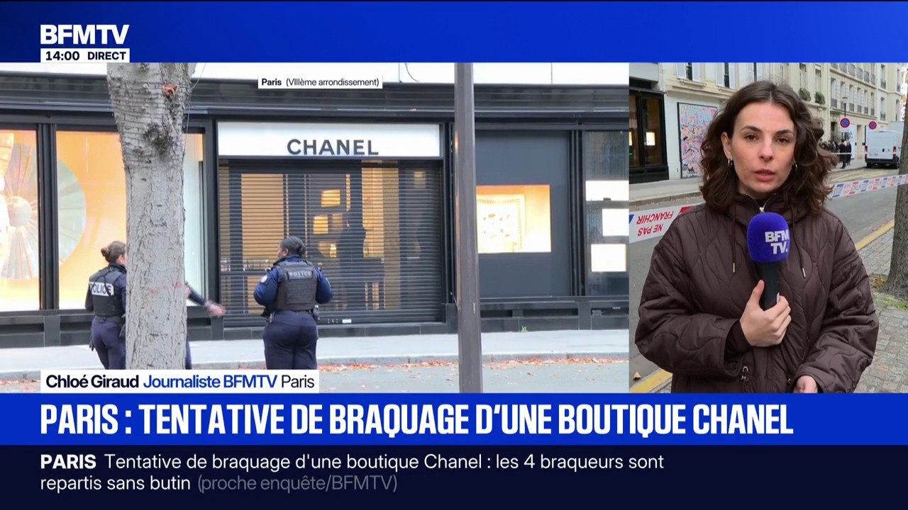 Une tentative de braquage d'une boutique Chanel à Paris, les suspects en fuite