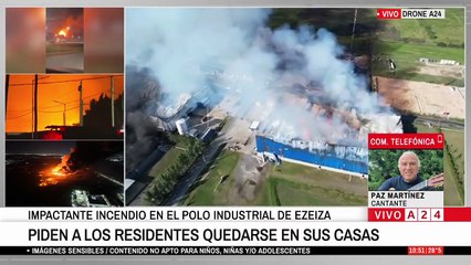 El estremecedor relato de Paz Martínez tras el incendio en Ezeiza a 10 cuadras de su casa