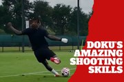 Manchester City forward Jeremy Doku shows how he scores beautiful goals