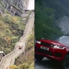 Chery intentó repetir el desafío del Range Rover en la “Escalera al Cielo” de China y terminó en un incidente viral