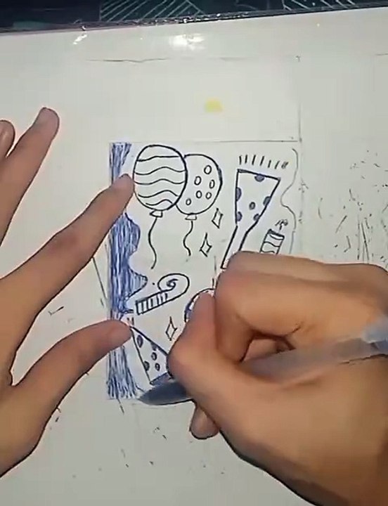 New Year and Christmas Doodle Art Drawing 🎉🕛🎄🎁⛄