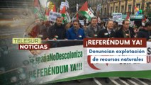 Manifestantes exigen a España referéndum de autodeterminación Saharaui