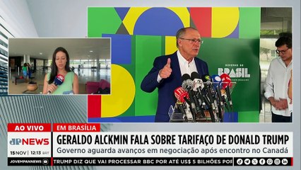 Geraldo Alckmin fala sobre tarifaço de Donald Trump durante coletiva de imprensa