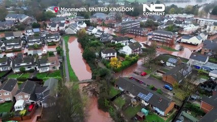 País de Gales: tempestade Cláudia inunda Monmouth; grande parte da cidade submersa