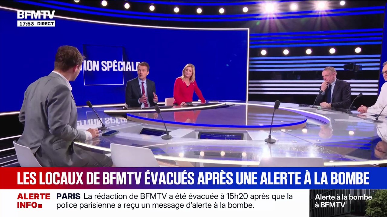 Alerte à la bombe à BFM TV : Les programmes ont été interrompus pendant plus de 2h - La Préfecture a considéré le mail de menaces comme "crédible" - 5 équipes cynophiles et des démineurs mobilisés - Regardez les explications