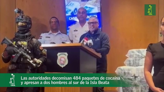 Las autoridades decomisan 484 paquetes de cocaína y apresan a dos hombres al sur de la Isla Beata