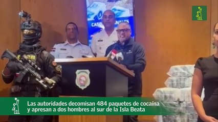 Las autoridades decomisan 484 paquetes de cocaína y apresan a dos hombres al sur de la Isla Beata