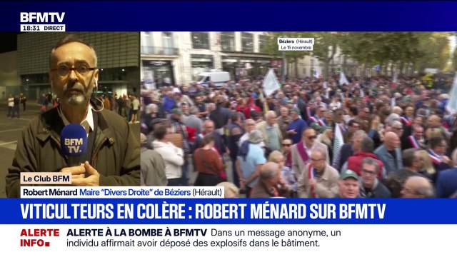 Crise viticole: Ils vivent une situation dramatique , déclare Robert Ménard, maire (Divers Droite) de Béziers